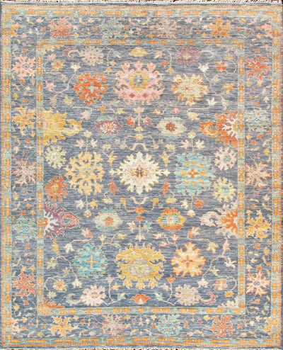 Canvello Oushak Hand - Knotted Wool Blue Area Rug - 8'3" X 10'2" - Canvello