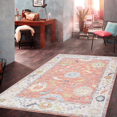 Canvello Oushak Hand - Knotted Wool Coral Area Rug - 10'3" X 13'10" - Canvello