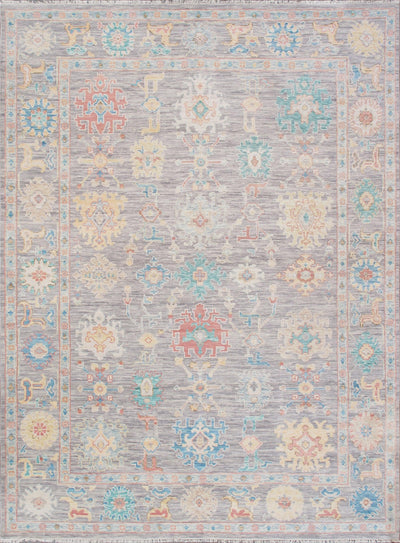 Canvello Oushak Collection Hand-Knotted Wool Grey Area Rug- 9' 1" X 12' 3" canvellollc