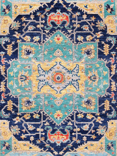 Canvello Oushak Collection Hand-Knotted Wool Navy Area Rug- 8' 1" X 10' 2" canvellollc