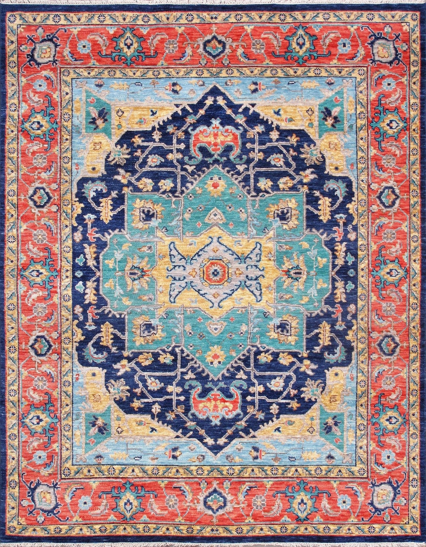 Canvello Oushak Hand - Knotted Wool Navy Area Rug - 8'1" X 10'2" - Canvello