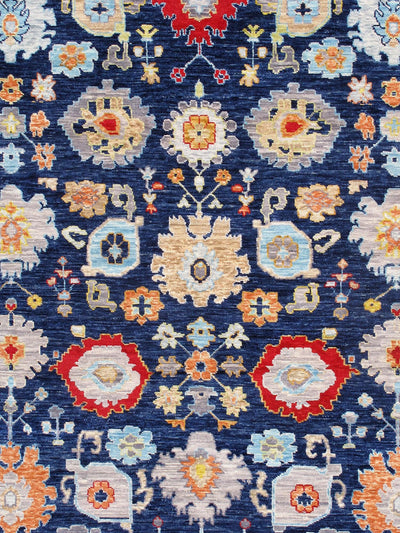 Canvello Oushak Collection Hand-Knotted Wool Navy Area Rug- 9'11" X 14' 0" canvellollc
