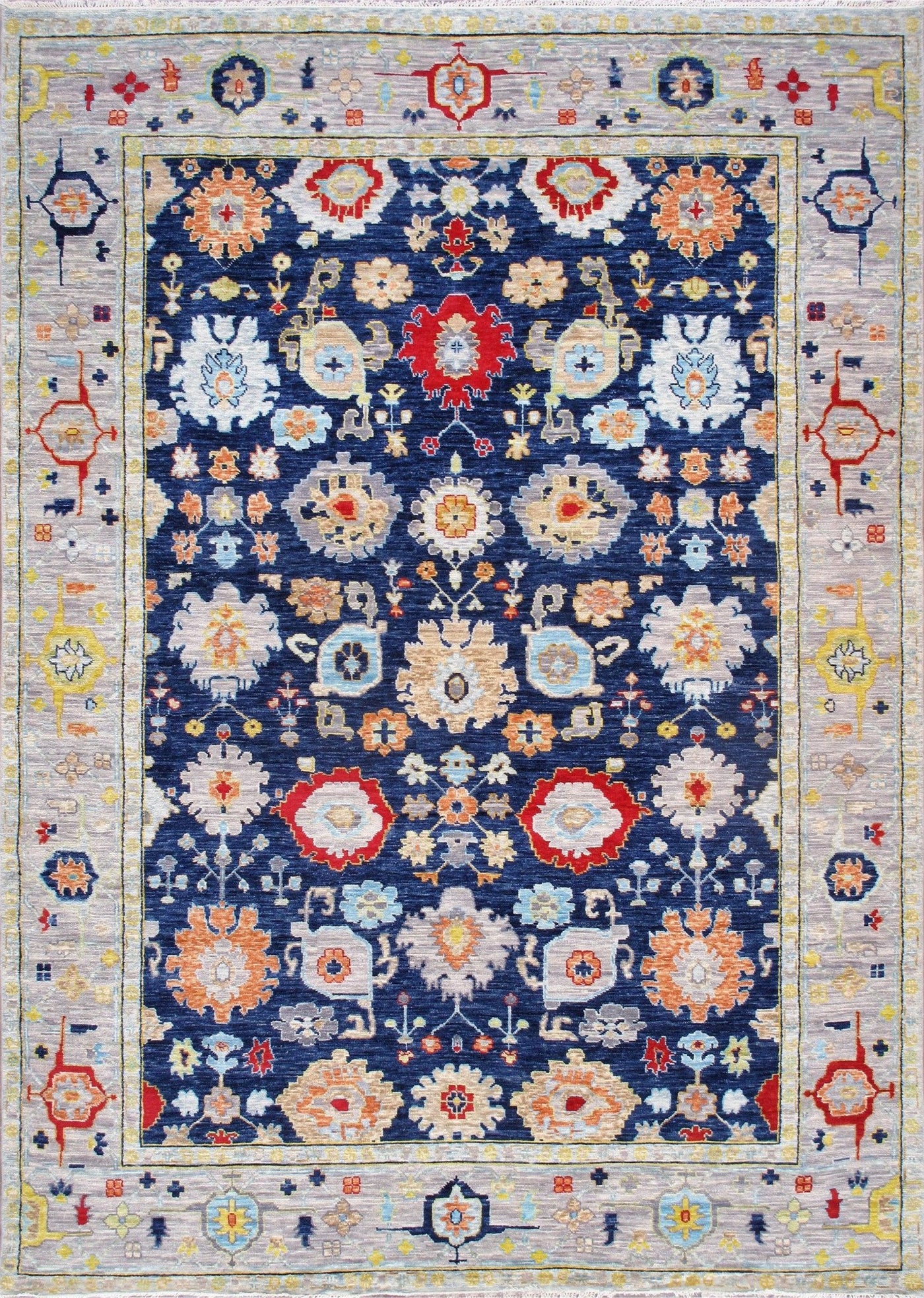 Canvello Oushak Hand - Knotted Wool Navy Area Rug - 9'11" X 14' - Canvello