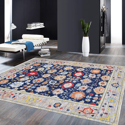 Canvello Oushak Hand - Knotted Wool Navy Area Rug - 9'11" X 14' - Canvello