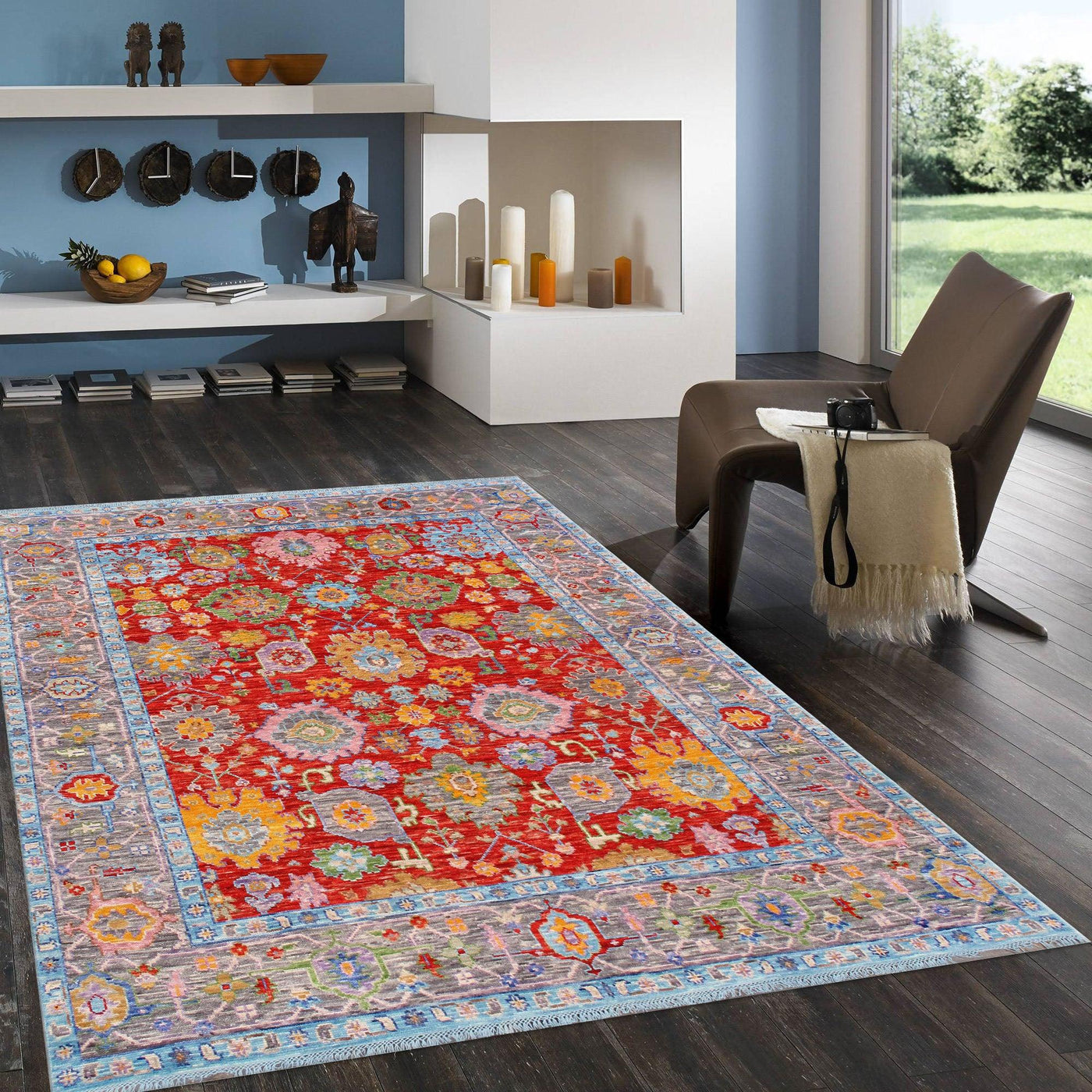 Canvello Oushak Collection Hand-Knotted Wool Red Area Rug- 8' 3" X 10' 4" canvellollc