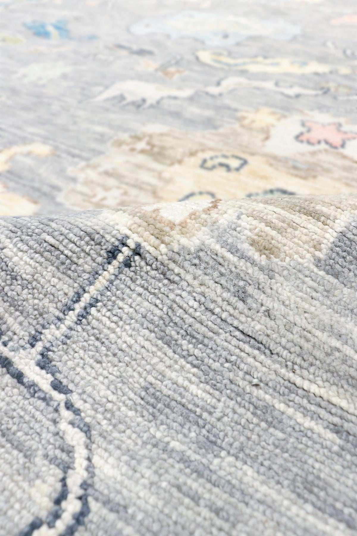 Canvello Oushak Hand - Knotted Wool Silver Area Rug - 9'2" X 12'2" - Canvello