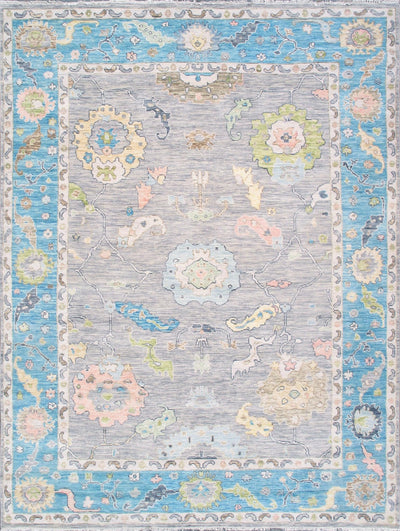 Canvello Oushak Hand - Knotted Wool Silver Area Rug - 9'2" X 12'2" - Canvello