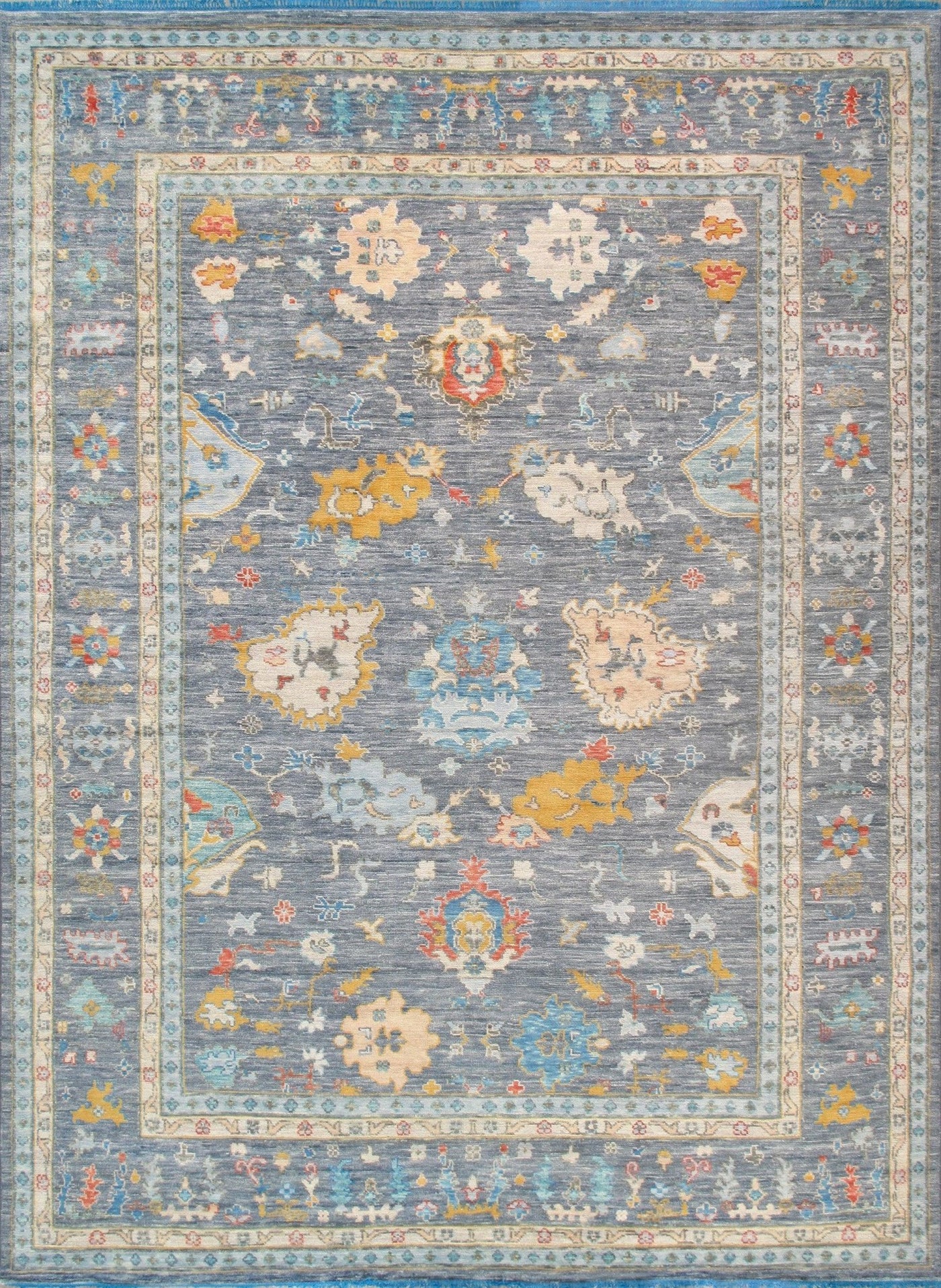 Canvello Oushak Hand - Knotted Wool Slateblue Area Rug - 10'1" X 13'11" - Canvello