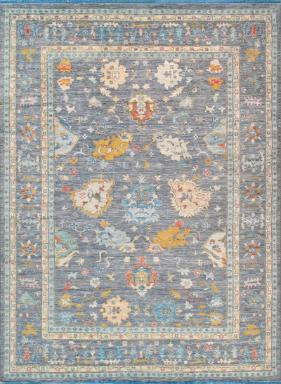 Canvello Oushak Hand - Knotted Wool Slateblue Area Rug - 10'1" X 13'11" - Canvello