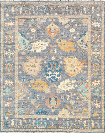 Canvello Oushak Hand - Knotted Wool Slateblue Area Rug - 8'1" X 10'3" - Canvello