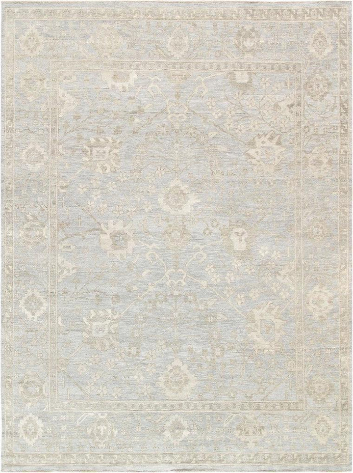 Canvello Oushak Wool Light Blue Area Rug - 8' X 15'9"