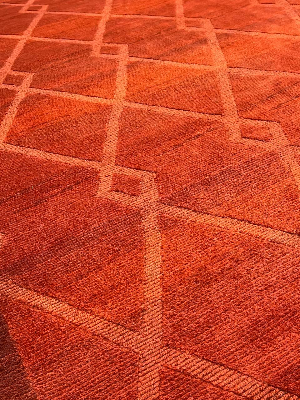 Canvello Overdyed Burnt Orange Area Rugs - 9'1'' X 12'2'' - Canvello