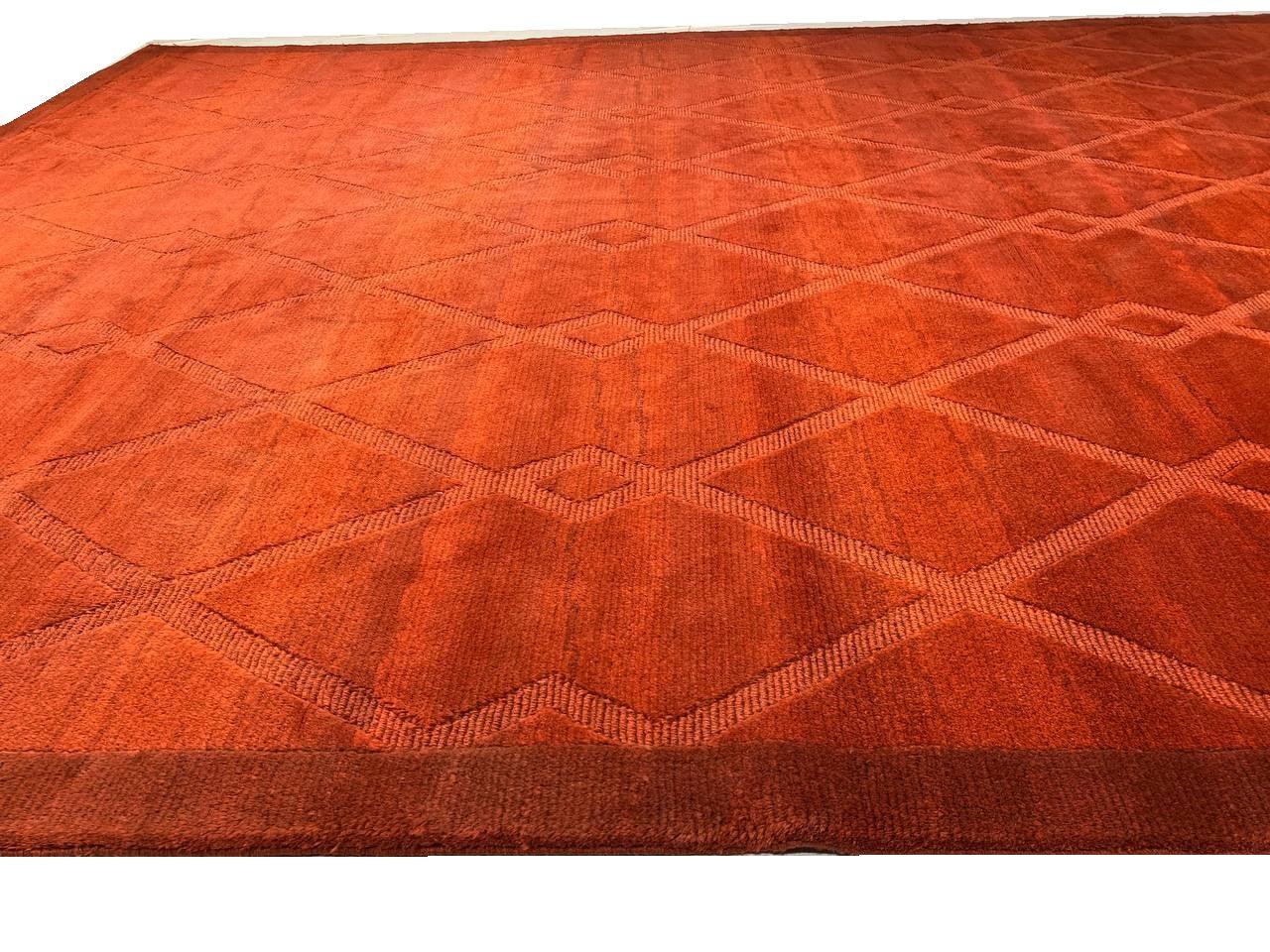 Canvello Overdyed Burnt Orange Area Rugs - 9'1'' X 12'2'' - Canvello