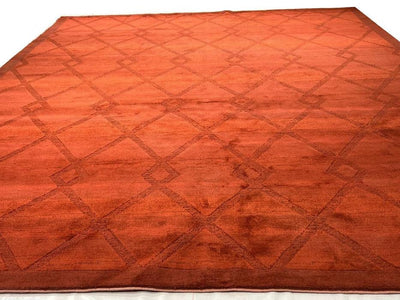 Canvello Overdyed Burnt Orange Area Rugs - 9'1'' X 12'2'' - Canvello