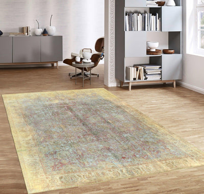 Canvello Overdyed Gold Rugs For Living Room - 8'5" X 11'5"
