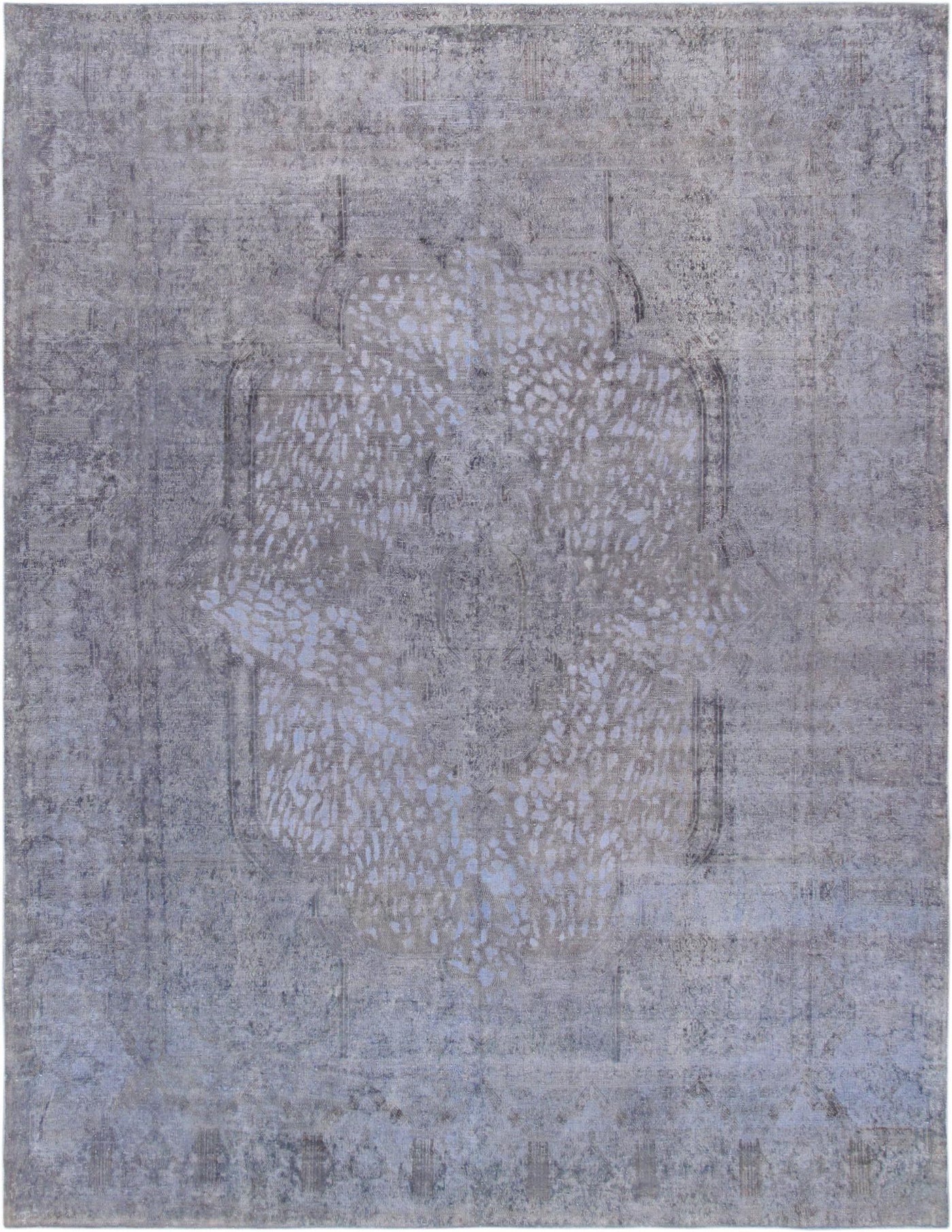 Canvello Overdyed Gray And Purple Rug - 9'5" X 12'6"