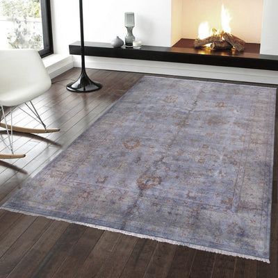 Canvello Overdyed Hand-Knotted Lamb's Wool Area Rug- 7'10" X 9'4"