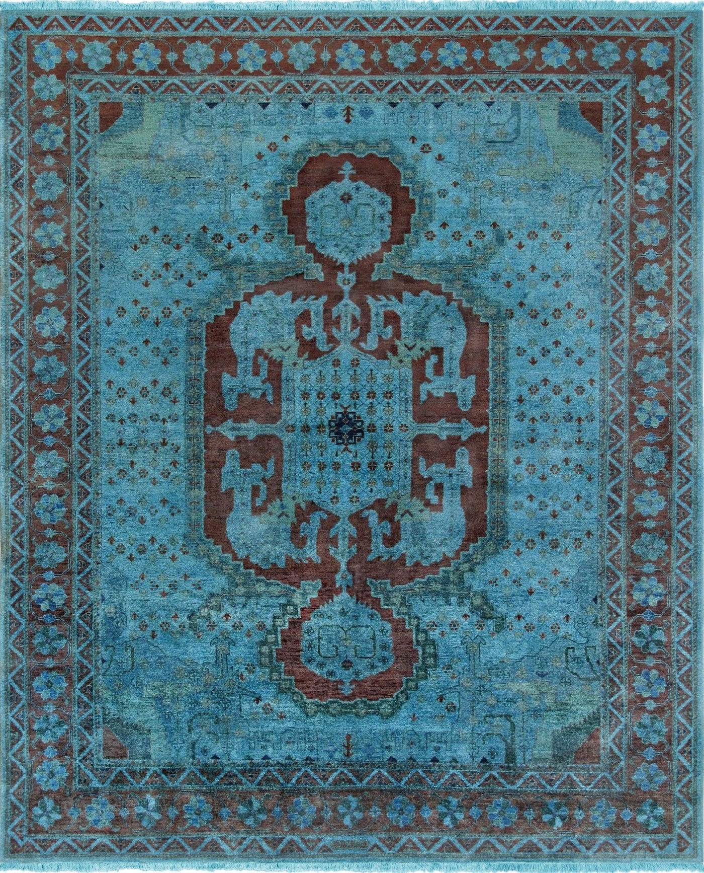 Canvello Overdyed Hand-Knotted Lamb's Wool Area Rug- 8'3" X 10'