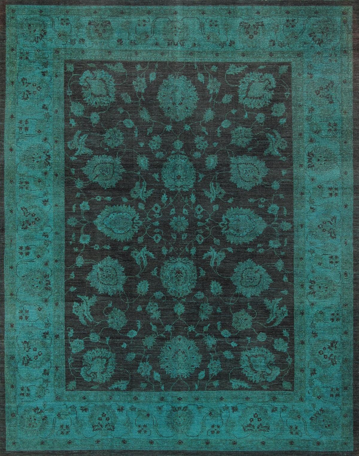 Canvello Overdyed Hand-Knotted Lamb's Wool Area Rug- 8'10" X 11'5"