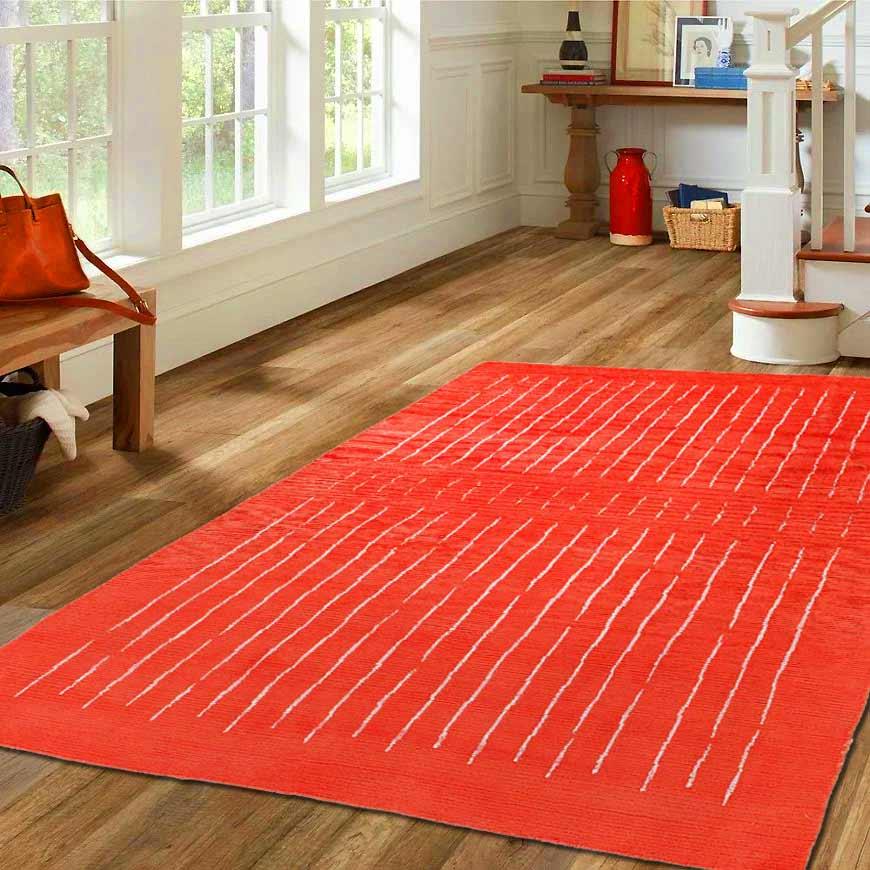 Canvello Overdyed Modern Orange Area Rug - 4' X 6' - Canvello