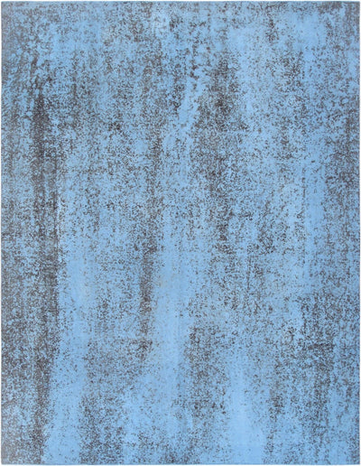 Canvello Overdyed Wool Area Blue Traditional Rug - 9'2" X 12' - Canvello