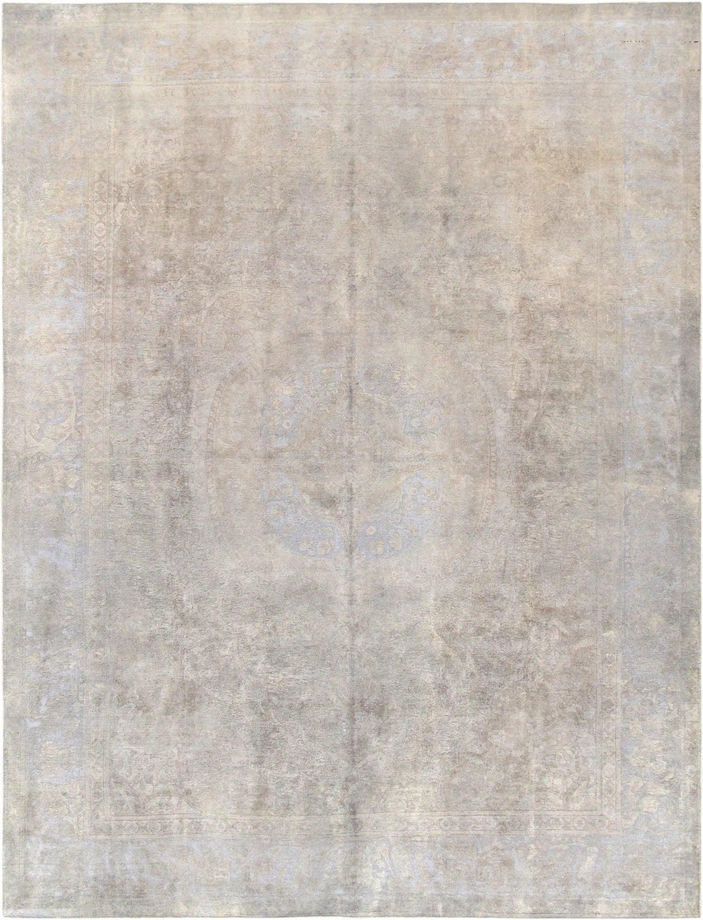 Canvello Overdyed Wool Light Blue Rug - 9'5" X 12'7"