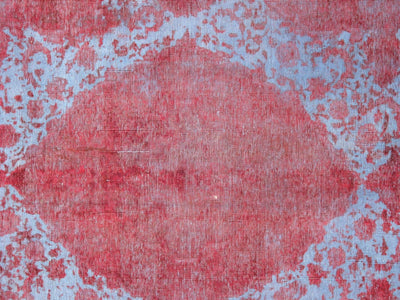 Canvello Overdyed Wool Red Area Rug - 7'2" X 10'3" - Canvello