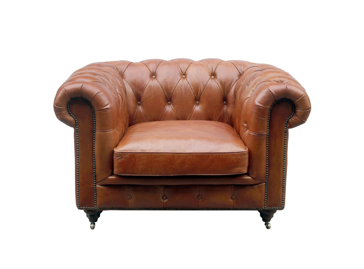 Canvello Paris Club Chester Bay Tufted Chair, Brown - Canvello