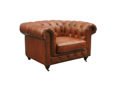 Canvello Paris Club Chester Bay Tufted Chair, Brown - Canvello