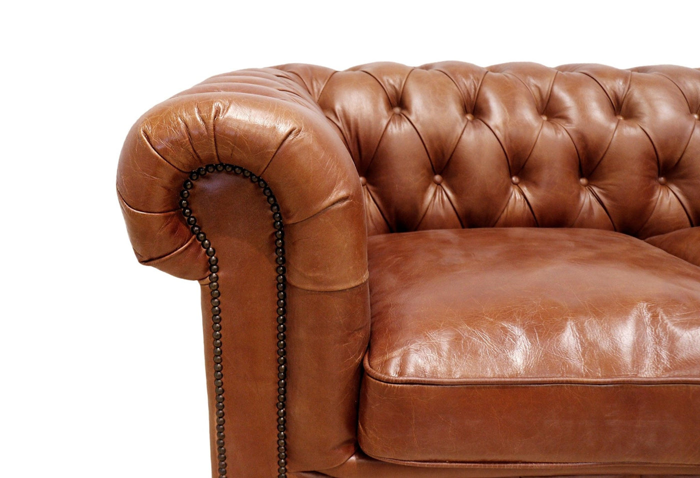 Canvello Paris Club Chester Bay Tufted Loveseat, Brown - Canvello