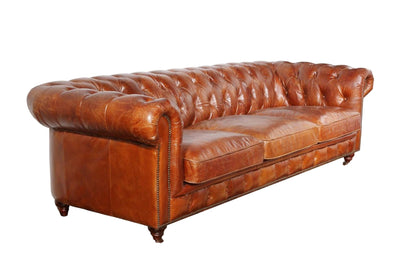 Canvello Paris Club Chester Bay Tufted Sofa, Brown - Canvello