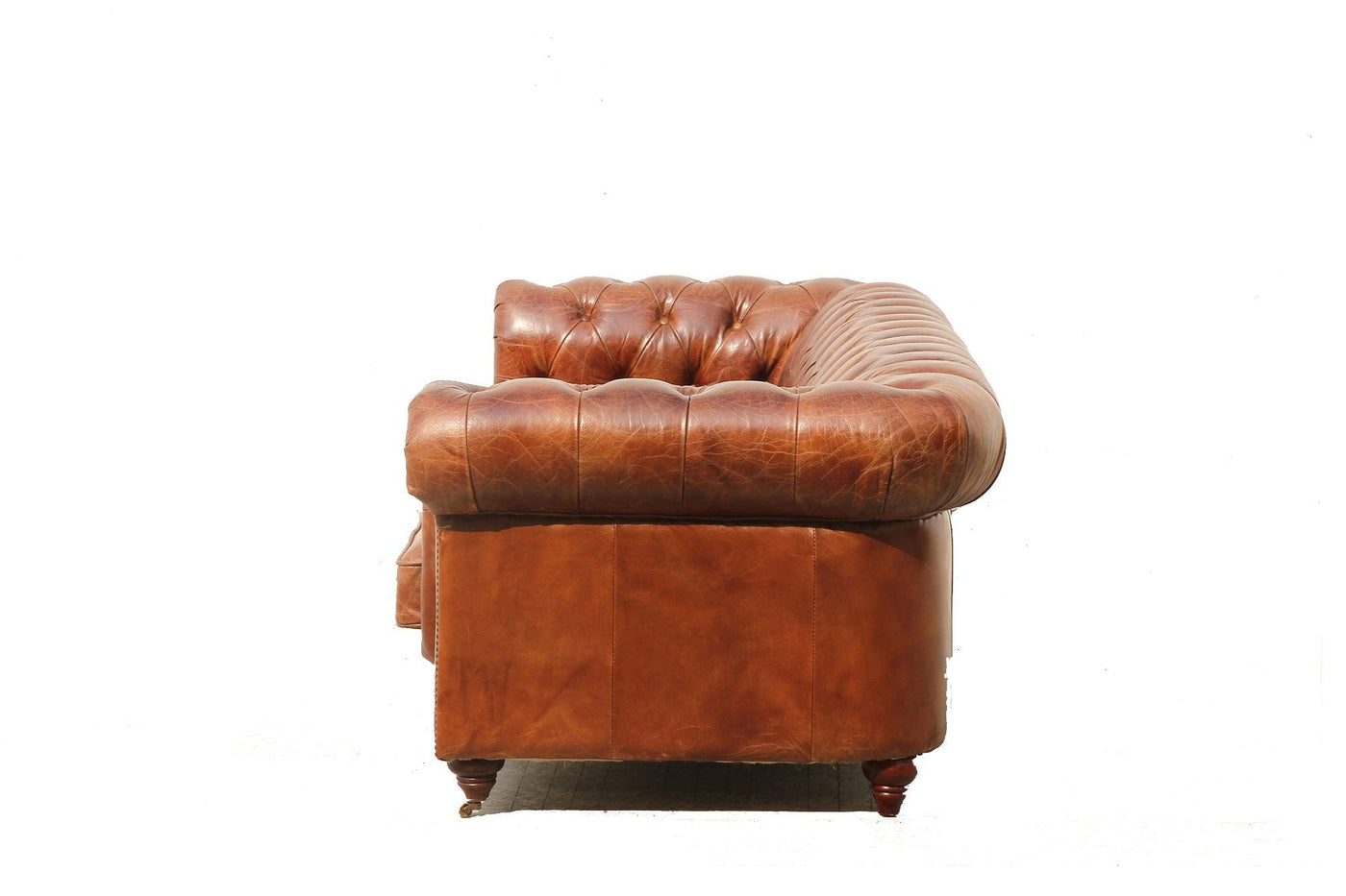 Canvello Paris Club Chester Bay Tufted Sofa, Brown - Canvello