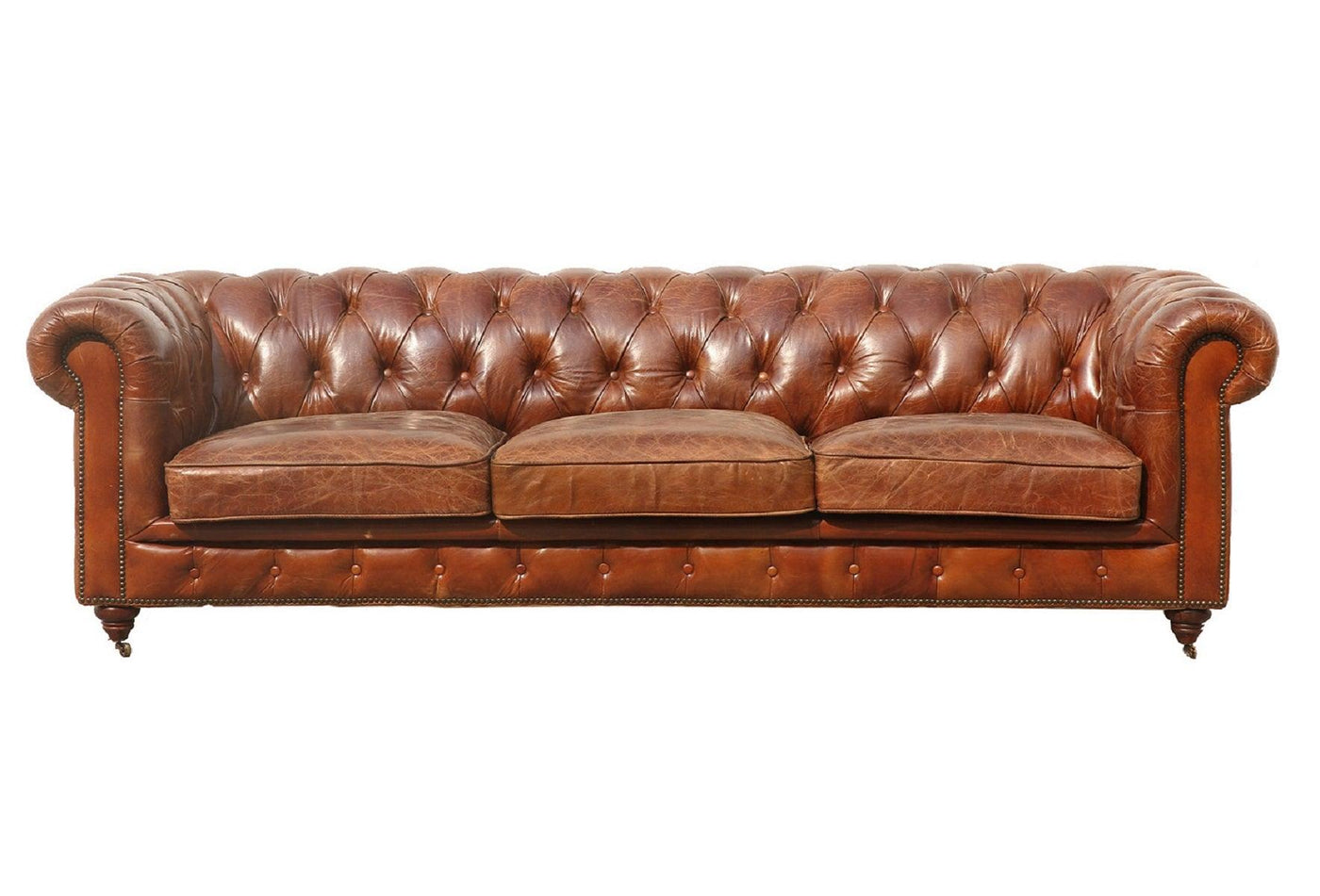 Canvello Paris Club Chester Bay Tufted Sofa, Brown - Canvello