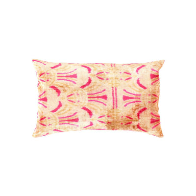 Canvello Pastel Silk Velvet Ikat Pillow - 16"x24" - Canvello