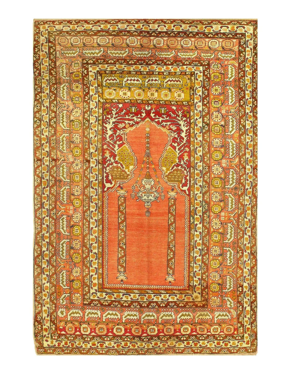 Canvello Peach Antique Turkish Anatolian Rug - 4'1" X 6'4"