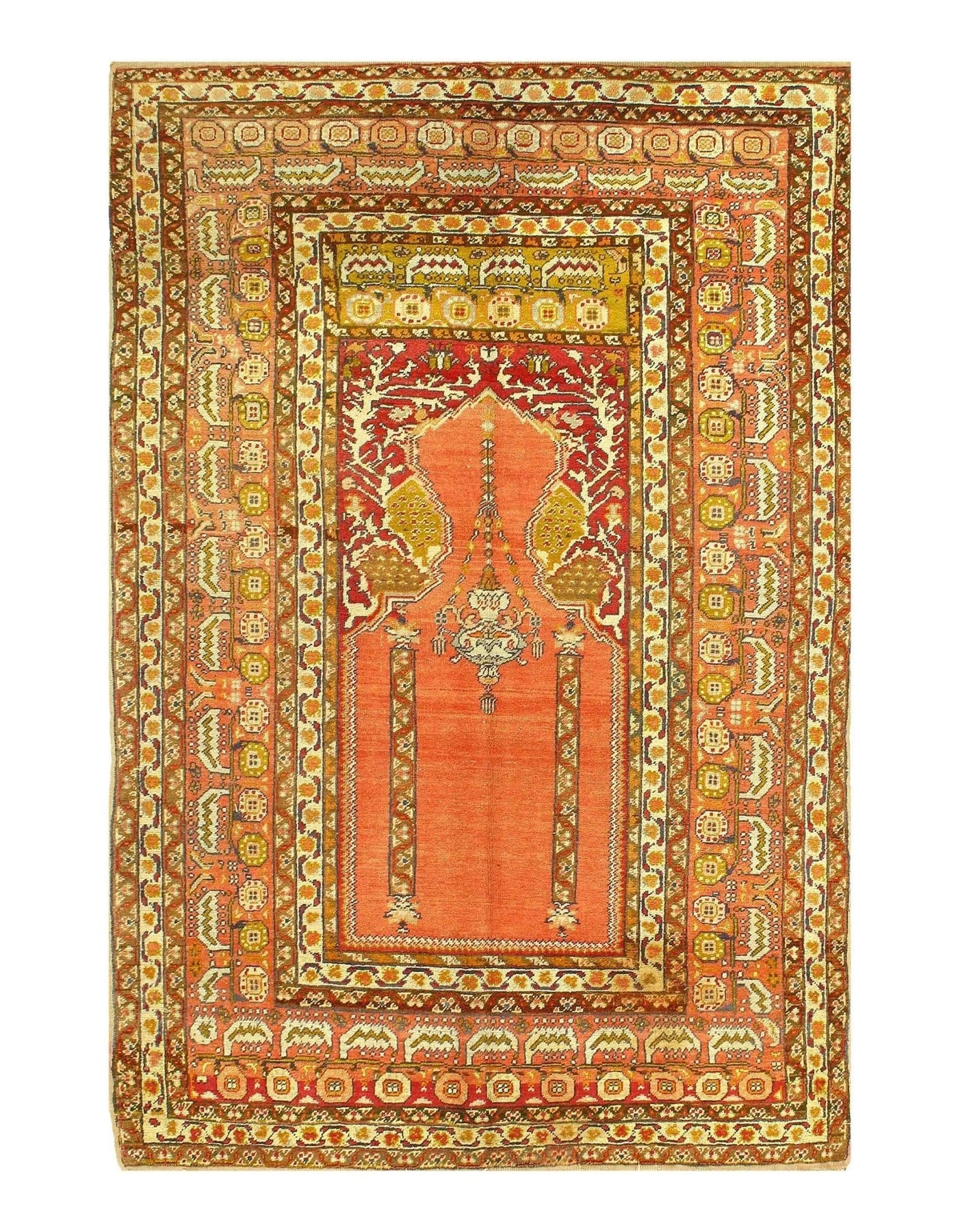 Canvello Peach Antique Turkish Anatolian Rug - 4'1" X 6'4" - Canvello