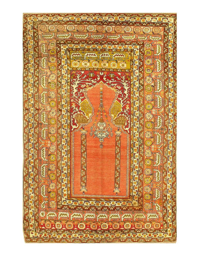 Canvello Peach Antique Turkish Anatolian Rug - 4'1" X 6'4" - Canvello