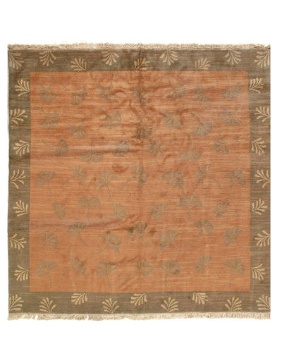 Canvello Peach color fine Hand knotted Tabetan Square 8' X 8' - Canvello