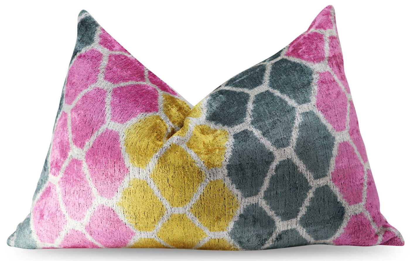 Canvello Pink Gold Gray Hexagon Pillows For Couch - 16x24 in - Canvello