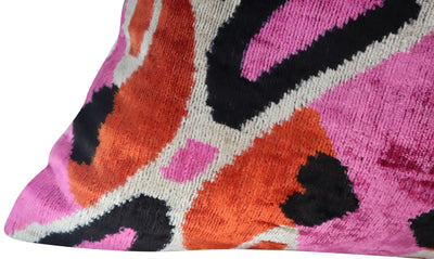 Canvello Pink Orange Handmade 16x24 Silk Velvet Pillow, Organic Veg Dyed, Down/Feather Filled - Canvello