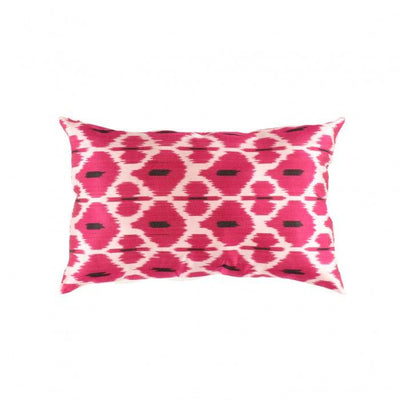 Pink Soft Silk Ikat Pillow | Turkish Pink Silk Ikat Pillow | Canvello