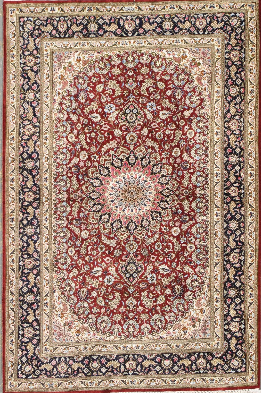 Canvello Qum Persian Traditional Rugs For Living Room - 3'3" X 4'11"