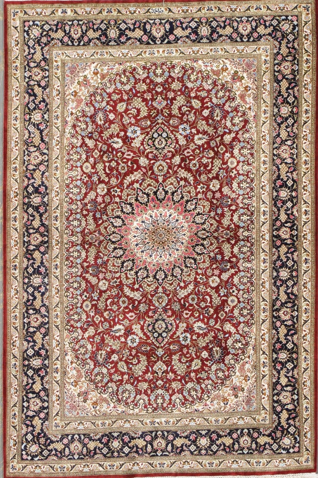 Canvello Qum Silkroad Traditional Rugs For Living Room - 3'3" X 4'11" - Canvello