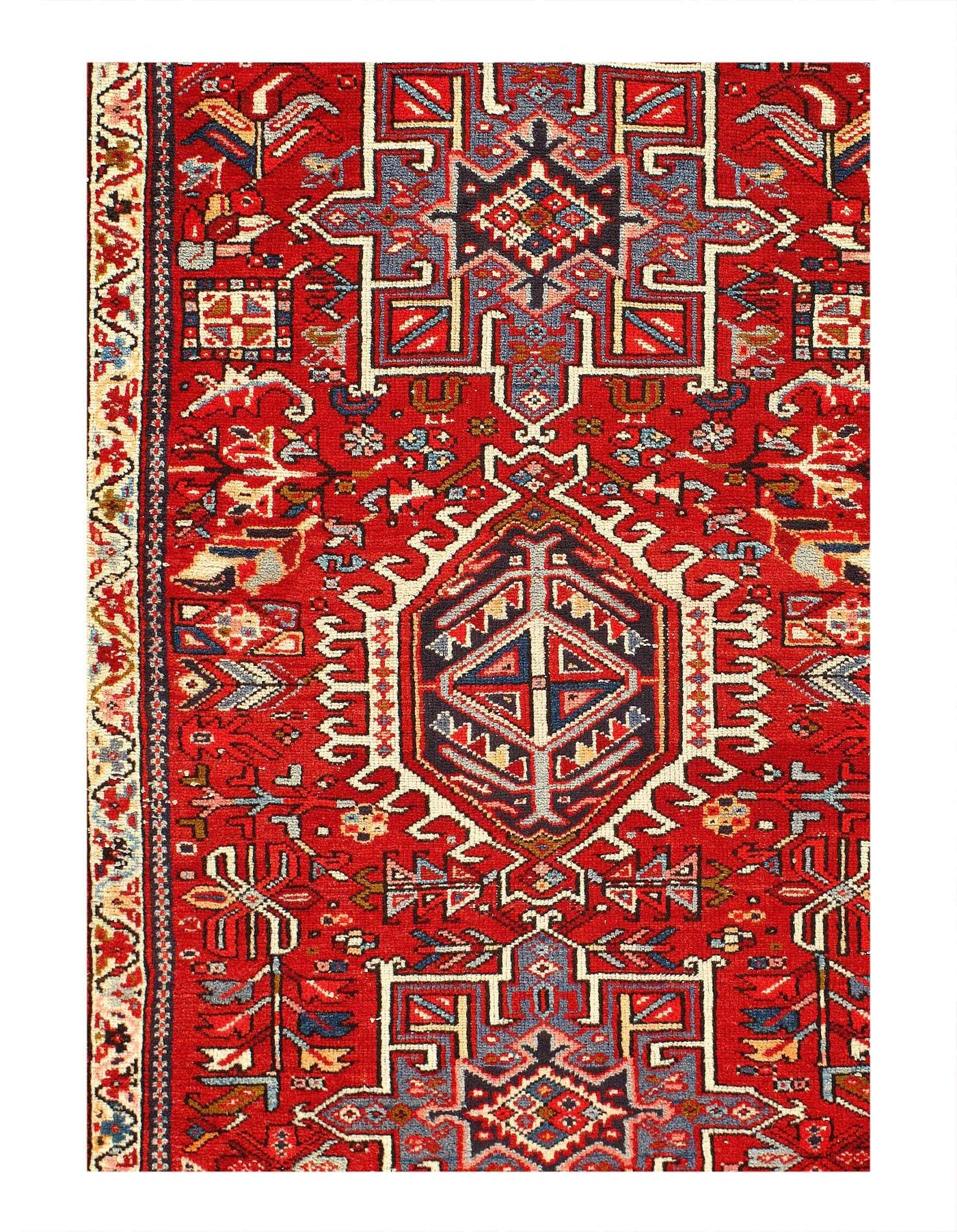 Canvello rare to find Circa 1920 find Antique Silkroad Karajeh Rug - 5' x 6' - Canvello