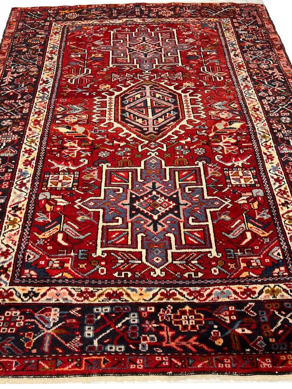 Canvello rare to find Circa 1920 find Antique Silkroad Karajeh Rug - 5' x 6' - Canvello