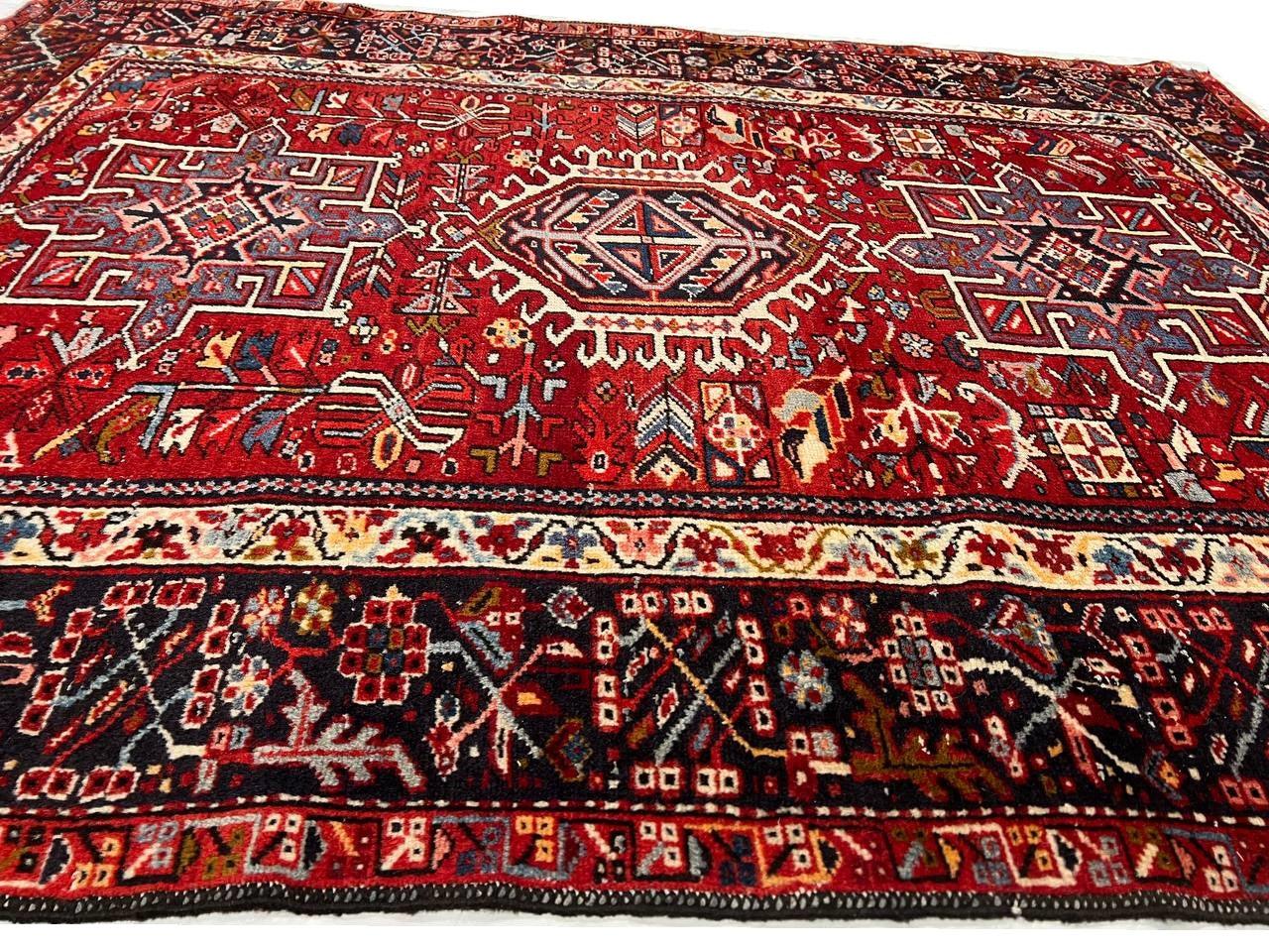 Canvello rare to find Circa 1920 find Antique Silkroad Karajeh Rug - 5' x 6' - Canvello