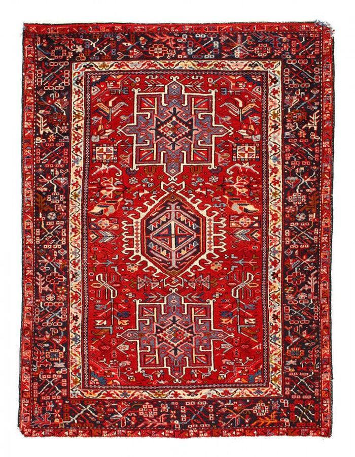 Canvello rare to find Circa 1920 find Antique Silkroad Karajeh Rug - 5' x 6' - Canvello