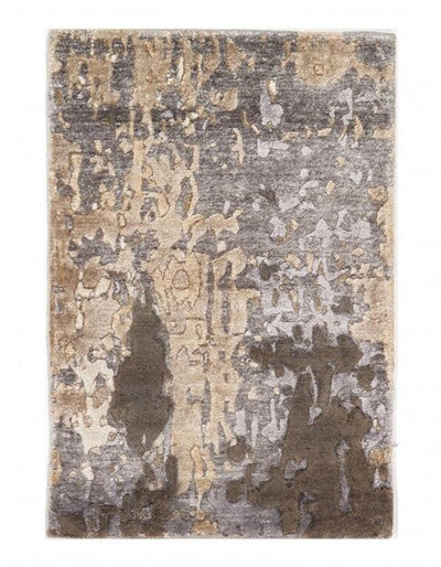 Rayon from Bamboo Hand-Knotted Silk Gray Area Rug - 2' X 3'