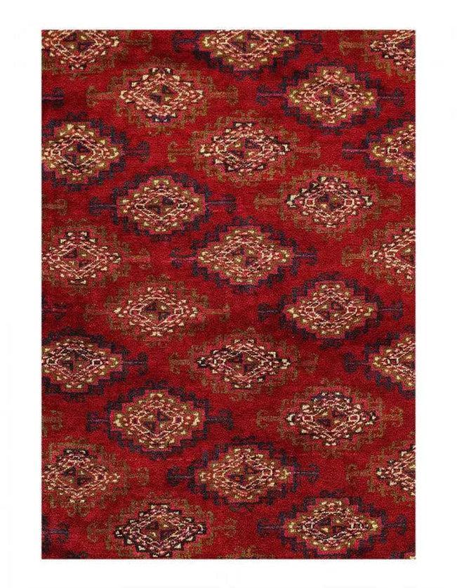 Canvello Red Antigue Russian Tekkeh Rug - 4'3" X 6'6" - Canvello