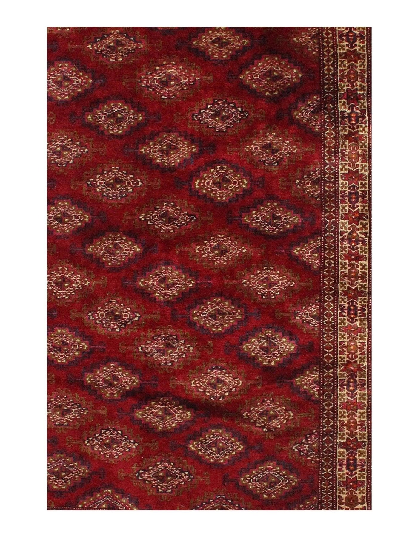 Canvello Red Antigue Russian Tekkeh Rug - 4'3" X 6'6" - Canvello